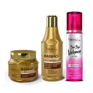 Kit Especial Banho de Verniz com Bye Bye Volume Forever Liss