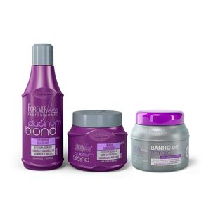 KIT PLATINUM BLOND COM MÁSCARA BANHO DE PÉROLA FOREVER LISS