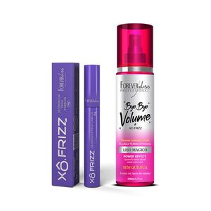 KIT MODELADOR DE FIOS XÔ FRIZZ E BYE BYE VOLUME 200ML FOREVER LISS