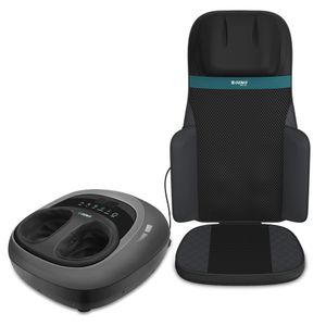 Assento Massageador Shiatsu Comfort e Massageador para pés com aquecimento Genis Relax