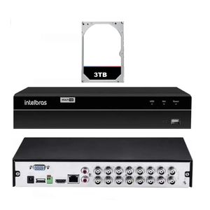 Dvr 16 Canais Gravador Digital De Video Mhdx 1216 Intelbras 127/220+Hd 3tb