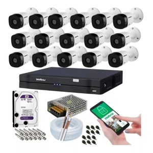 Kit 16 Câmeras Intelbras Full Hd 1220b Dvr 16 Canais Com Hd