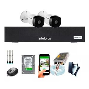 Kit 2 Câmeras Intelbras Dvr Mhdx 1004 Com Hd Completo Cftv