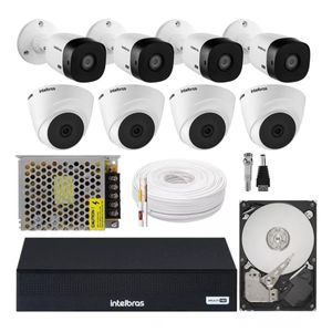 Kit Cftv 8 Cameras Intelbras Com Dvr 8 Canais Cameras 1120b