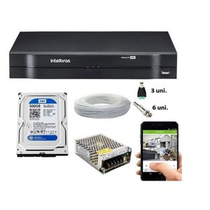 Kit Cftv Dvr Intelbras Mhdx 8ch Cabo E Conectores C/Hd