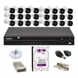 Kit Intelbras 24 Cameras 1120b Dvr 32 Canais Mhdx 1232 C/2tb