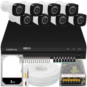 Kit 8 cameras seguranca 2 mp Full HD dvr Intelbras 1008 1 tb