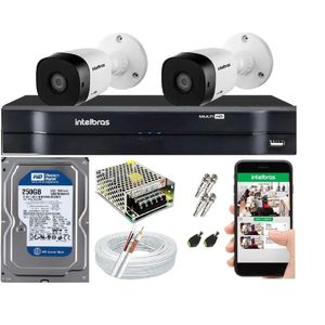 Kit Cftv 2 Câmeras Segurança Intelbras Hdcvi E Dvr Mhdx Full Hd