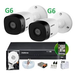 Kit Intelbras 2 Cam G4 Dvr 4 Mhdx Full hd Multihd H.265 Hd