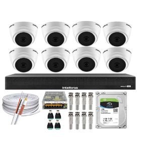 Kit Intelbras Full Hd Dvr 08ch + 08 Cameras C/ Áudio + HD + Acessórios