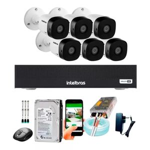 Kit 6 Câmeras Intelbras 1120b Hd Dvr Mhdx 8 Canais