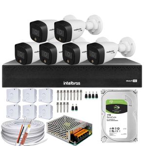 Kit 6 Câmera 1220 FULL COLOR Intelbras DVR C/Hd 1tb