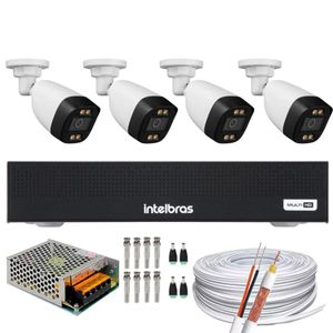 Kit Dvr Intelbras 4 Ch Mhdx 1004-C 4 Câmeras full Color