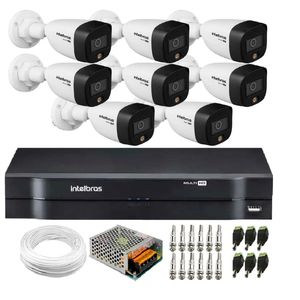 Kit 8 Câmeras VHD 1220 B Full Color Full HD 1080p + Gravador MHDX Multi Hd 8 Canais S/HD