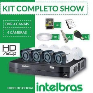 Kit cftv intelbras completo alta definição 4 câmeras C/Hd 1Tb