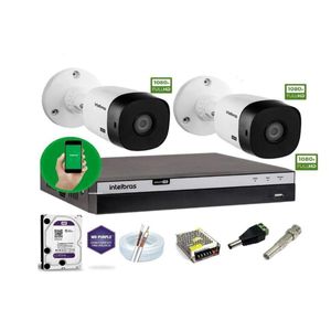 Kit Intelbras 2 Camera Seg 1220B Fullhd Dvr Mhdx 3104 +1Tb