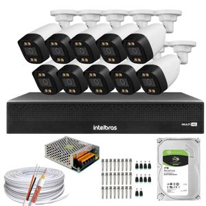 Kit 10 Câmeras Full Color Dvr Intelbras 1tb