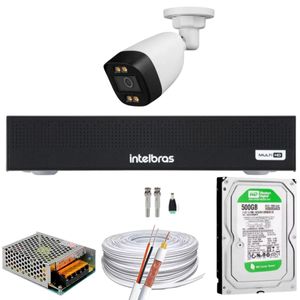 Kit 1 Câmera full Color+Dvr 4ch Intelbras 1004-c C/Hd 500gb