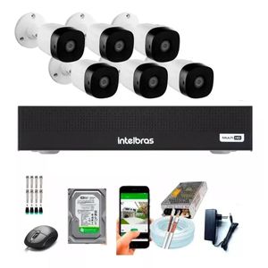 Kit Cftv 6 Câmeras Full Hd 1080p 2mp Dvr Intelbras 8 Ch