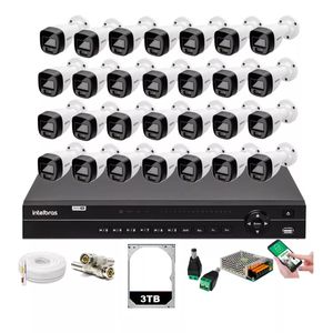 Kit 28 Cameras Segurança Full Color Intelbras Dvr 32c Intelbras 3tb