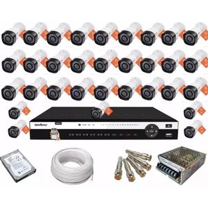 Kit 32 Câmeras Dvr Multi Hd 1232 Intelbras 32 Canais +hd 2tb