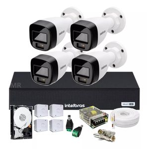 Kit 4 Cam Intelbras F. Color C/ Audio , Dvr 8ch 1108-c 1Tb