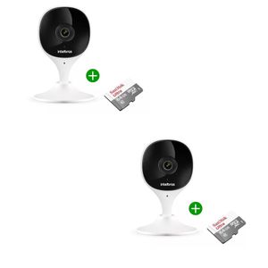 kit 2 Câmera Wifi Imx Mibo Full Hd Intelbras Branca C/ Cartao 64gb