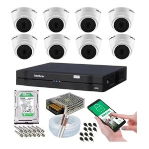 Kit 8 Câmeras Dome Intelbras 1120d Dvr 8 Canais Com Hd