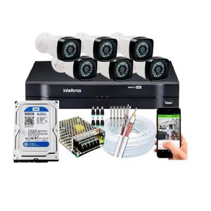 Kit 6 Câmeras de Segurança hd Dvr intelbras full hd 8ch mhdx c/hd