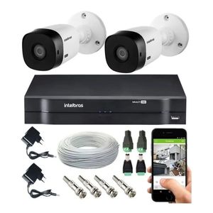 Kit Cftv 2 Câmeras Intelbras 1120 Dvr Mhdx Full hd E Acessórios