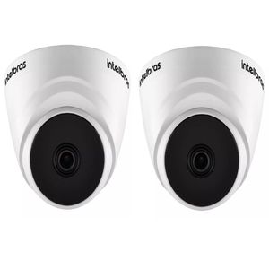 kit 2 Câmera de segurança Intelbras VHL 1220 D com resolução de 2MP visão noturna incluída branca