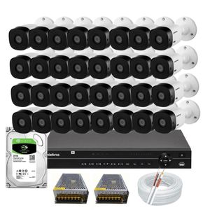 Kit Cftv Intelbras 32 Câmeras Dvr 32 Canais MHDX 1232 Hd 3tb