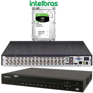 Dvr Gravador de vídeo 32 canais Intelbras MHDX 1232 + HD 3TB