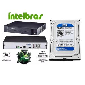 Dvr gravador INTELBRAS 4 canais Full hd + hd 500GB