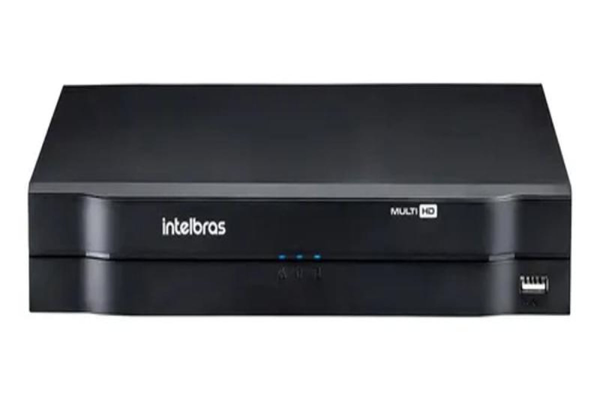 Kit Dvr Intelbras 4 Canais H.265 1tb 4 Câmeras Hd 20 Metros+1 Câmeras IP c/Audio
