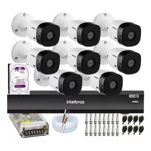 Kit Intelbras 8 Camera Segurança 1220b Fullhd Dvr Imhdx 3008 Com hd 2tb Wd Purple