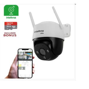Camera Ip Wifi Inteligente Intelbras Im7 Giratoria 360 Externa Full Color + Cartão de Memoria 64gb