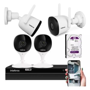 Kit Câmeras Wifi Full Hd Intelbras 2 Internas E 2 Externas