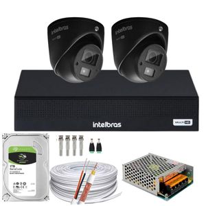 Kit Intelbras 2 Mini 3220d C/áudio Dvr 4ch 3004c Fullhd 1tb