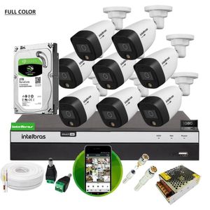 Kit 8 Cameras Intelbras Full Color Dvr 8ch Full C/ 2tb