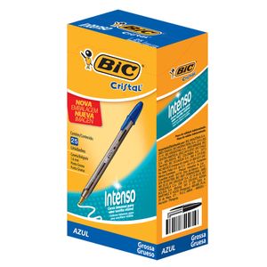 Caixa Com 25 Canetas Bic Cristal Azul