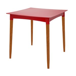 Mesa Tramontina Diana em Polipropileno Vermelho 70cm Pernas de Madeira