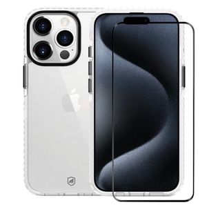 Kit Capa Urus Branca e Pelicula Coverage 5D Pro Preta para iPhone 15 Pro - Gshield