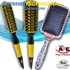 KIT 3 ESC PROF  EXTREME 47,57 MM + ESCOVA USO DIARIO  RIE SALON PRO