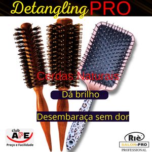 KIT 3 ESC PROF  DETANGLING 47,57 MM + ESCOVA USO DIARIO  RIE SALON PRO