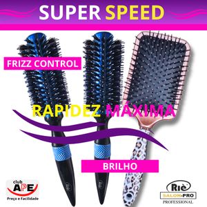 KIT 3 ESC PROF  SUPER SPEED 47,57 MM + ESCOVA USO DIARIO  RIE SALON PRO