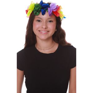 Tiara de Flores para Carnaval – Colorida com Fitas