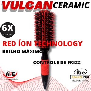 Escova Profissional Vulcan Ceramic Red Ion Technology 64 mm 20607 RIÈ SALON-PRO