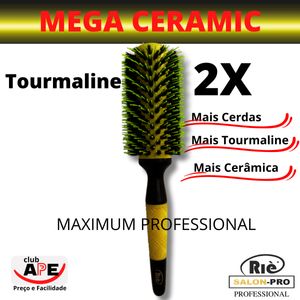 Escova Profissional Mega Ceramic Tourmaline 64 mm 20628 RIÈ SALON-PRO