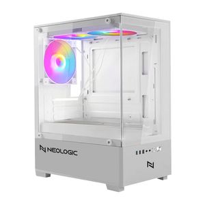 GABINETE GAMER NEOLOGIC AQUARIO PULSE, MID-TOWER, LATERAL E FRONTAL VIDRO TEMPERADO, BRANCO, 3 FANS ARGB,  285 X 195 X 380 MM - NL-PSWH